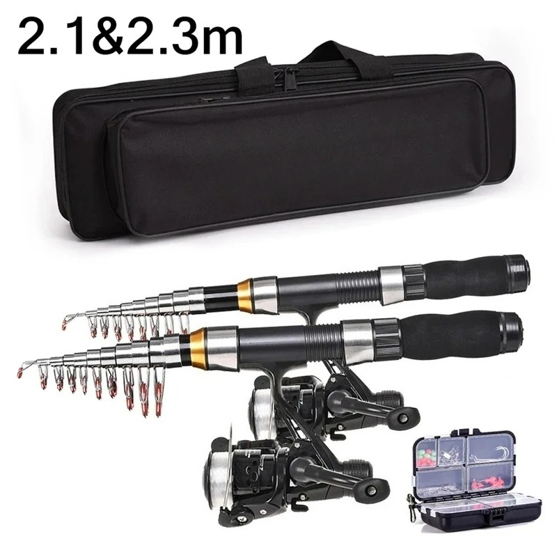 Fishing Line Box - BRAVMAK 2.1/2.3 m Teleskopowy Zestaw Wędkarski